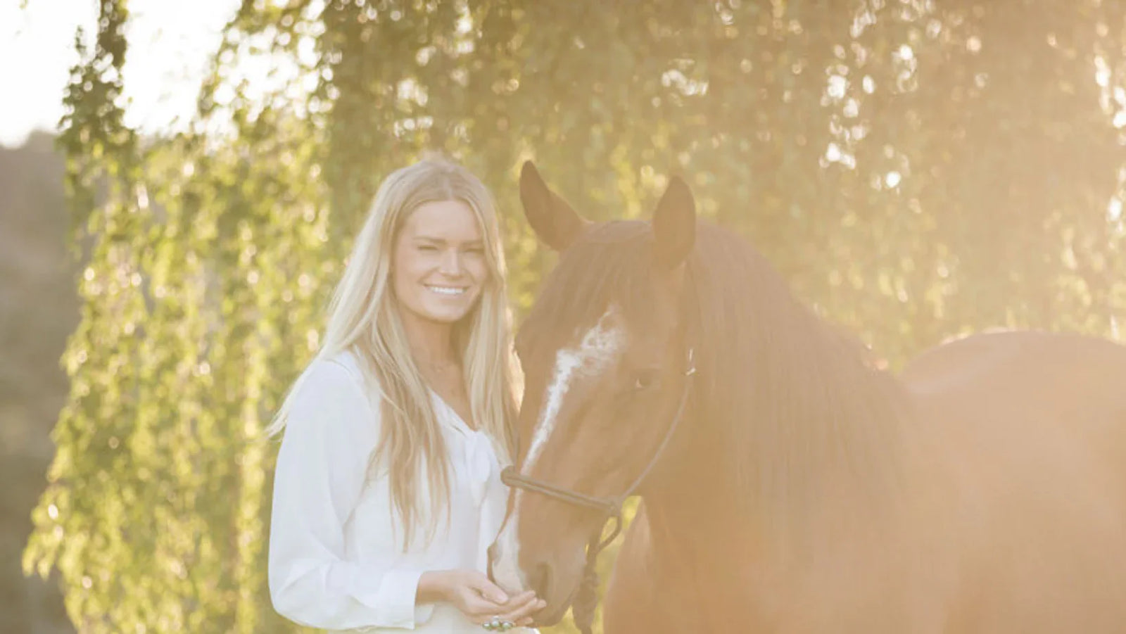 Ty Natalie Newman CEO of Horse Guard with Sorrel horse