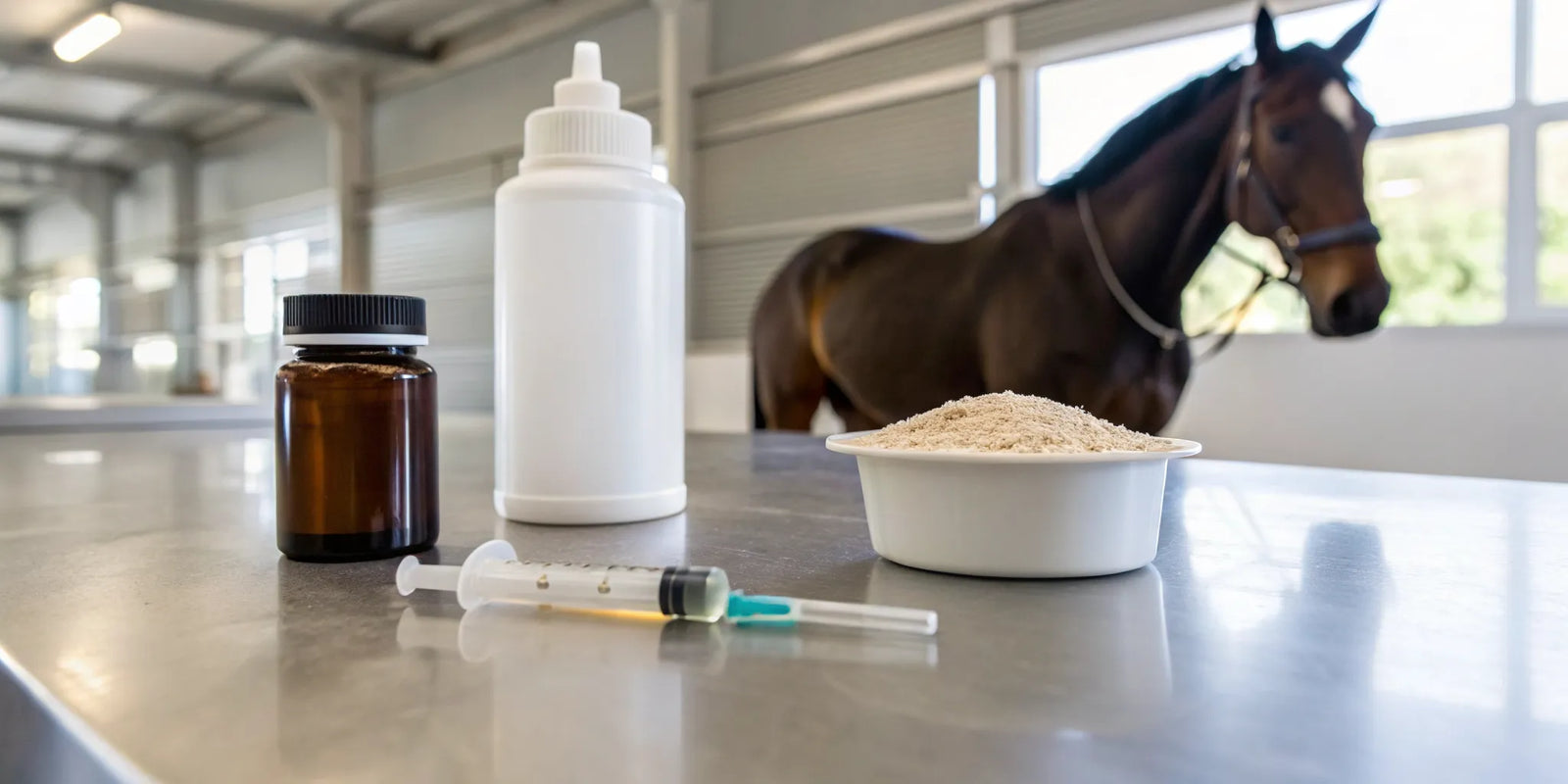 A variety of equine joint supplements for review to support horse joint health.