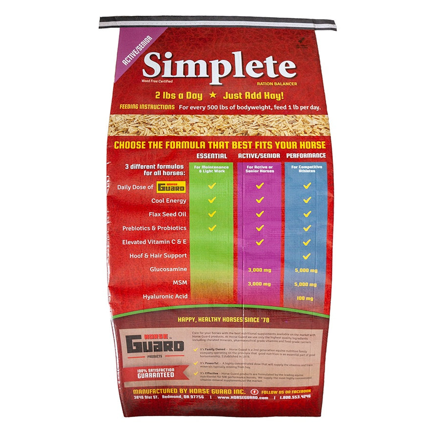 Simplete Senior Active 44lb Back Complete Supplement by Horse Guard