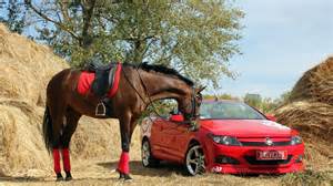 performance horse and car